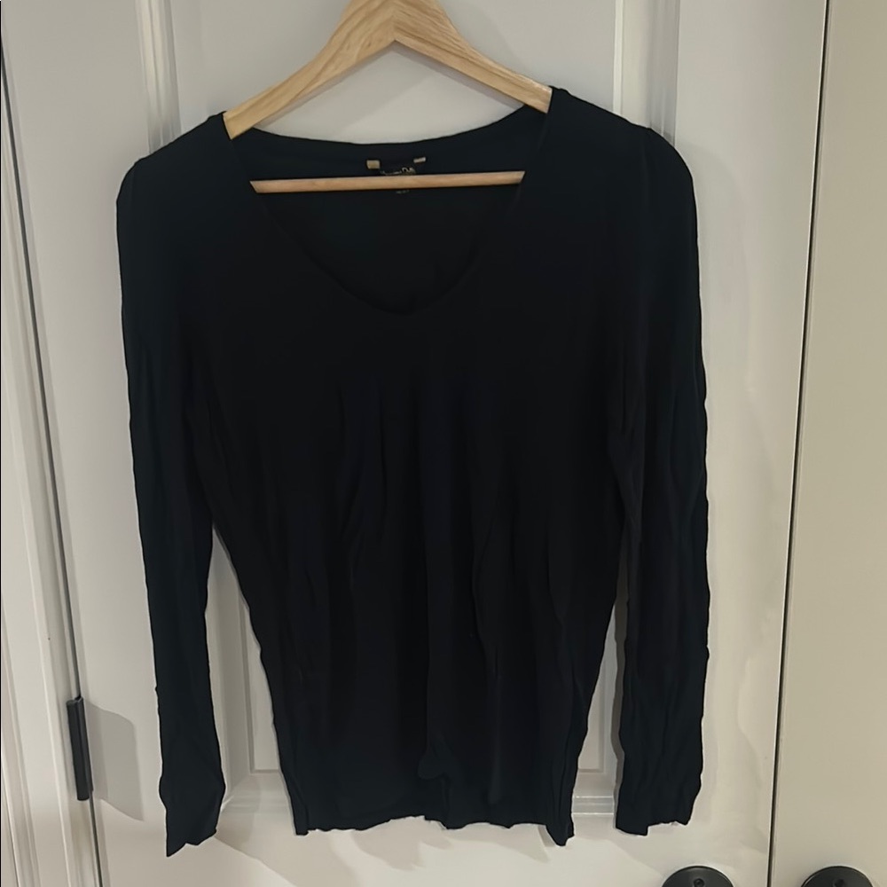Massimo Dutti Black Long Sleeve Top